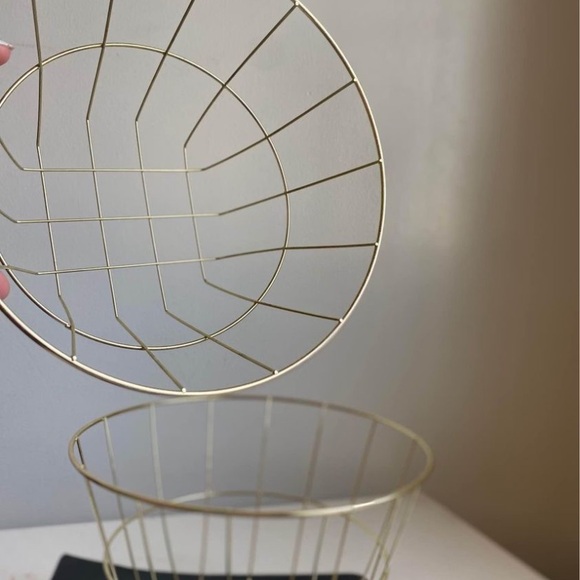 Set of 2 Nested Classic Gold Mesh Wire Basket Trays for Storage and Organizing - Picture 4 of 5